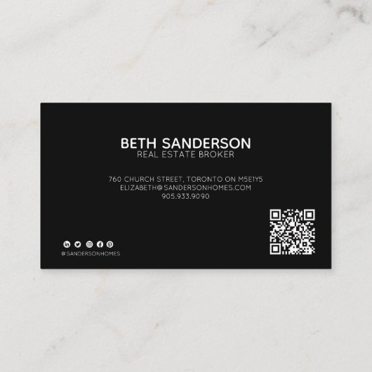 モダンQRコー実在ドの名刺を保管する 名刺 (裏面)