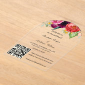 モダンQRコー結婚ド アクリル招待状 (レイダウン)