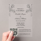 モダンQRコー結婚ド アクリル招待状 (インサイチュ (ポータブル))