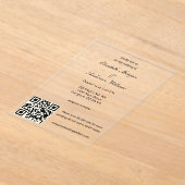 モダンQRコー結婚ド アクリル招待状 (レイダウン)