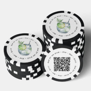 モダンQRジントニックビジネスイベントドリンク券 ポーカーチップ