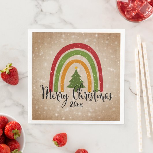 モダンRainbow Christmas Tree 20xx Add Year (インサイチュ)