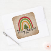 モダンRainbow Christmas Tree 20xx Add Year スクエアシール (封筒)