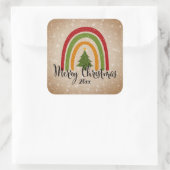 モダンRainbow Christmas Tree 20xx Add Year スクエアシール (バッグ)