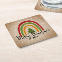 モダンRainbow Christmas Tree 20xx Add Year