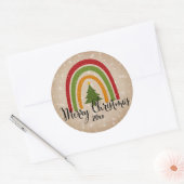モダンRainbow Christmas Tree 20xx Add Year ラウンドシール (封筒)