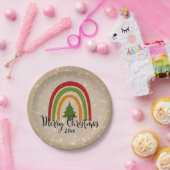 モダンRainbow Christmas Tree 20xx Add Year 7" ペーパープレート (パーティー)