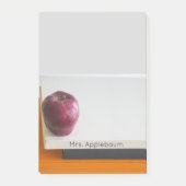 モダンRed Apple Stack of Books先生名4x6 ポストイット (正面)