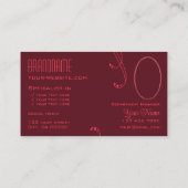 モダンRed Burgundy華美 with Monogram and Photo 名刺 (裏面)