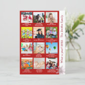 モダンRed What A Year In Review写真クリスマス シーズンカード (スタンド正面)
