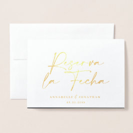 モダンReserva la Fechaクリーム金ゴールド 箔カード