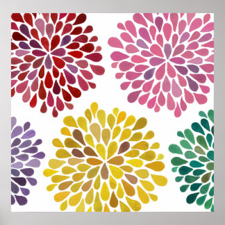 モダンRoom Art Flower Bslossom Splash Wallポスター ポスター