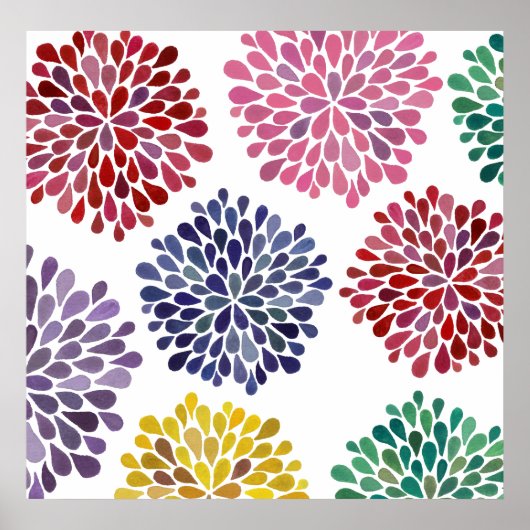 モダンRoom Art Flower Bslossom Splash Wallポスター ポスター (正面)