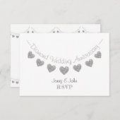 モダンRSVP60thホワイトダイヤ結婚モンド 出欠カード (正面/裏面)