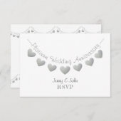 モダンRSVP70thプラチ結婚ナム 出欠カード (正面/裏面)