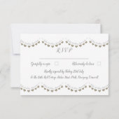 モダンRSVP 50th white golden 結婚 anniversary 出欠カード (裏面)