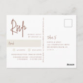 モダンRust手書きスクリプ結婚トの食事の選択 ポストカード (裏面)