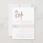 モダンRust手書きスクリプ結婚トの食事の選択 出欠カード (正面)