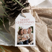 モダンRust Merry Christmas Photo ギフトタグ