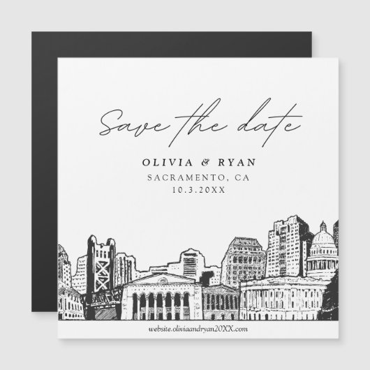 モダンSacramento日付マグネットの保存 (正面/裏面)