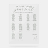 モダンSage Greenの結婚シーティングチャート アクリルサイン (正面)