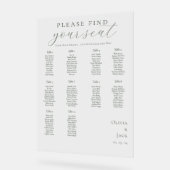 モダンSage Greenの結婚シーティングチャート アクリルサイン (傾斜)