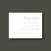 モダンSage Greenの結婚宿泊施設 エンクロージャーカード