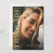 モダンSage Green写真卒業 サンキューカード (正面)