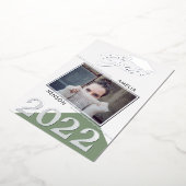 モダンSage Green卒業生2写真卒業 箔招待状 (回転した状態)