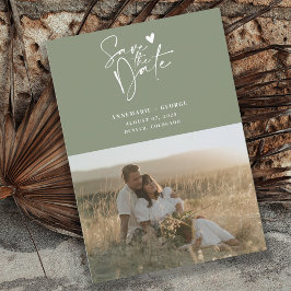 モダンSage Green書道台本の写真 セーブザデート