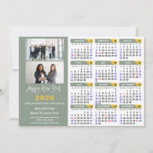 モダンSage Green 2025カレンダービジネスミニマル シーズンカード (正面)