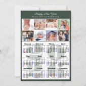 モダンSage Green 2025カレンダーファミリー8写真 シーズンカード (正面)