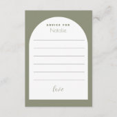 モダンSage Green Archフォント卒エレガント業 エンクロージャーカード (正面)