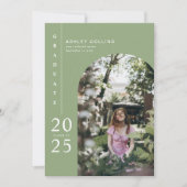 モダンSage Green Arch Photo Gradation Party 招待状 (正面)