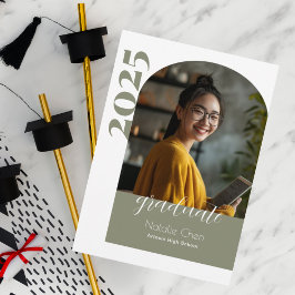 モダンSage Green Arch Photo Gradation Party 招待状