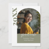 モダンSage Green Arch Photo Gradation Party 招待状 (正面)
