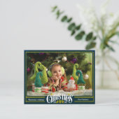 モダンSage Green Christmas JOYミニマリスト シーズンポストカード (スタンド正面)