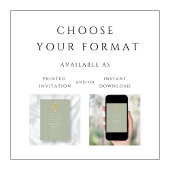 モダンSage Green Cross宗教第1聖餐式 招待状