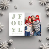 モダンSage Green Joyful One Photo Christmas シーズンカード