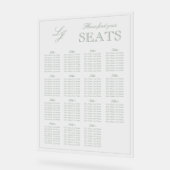 モダンSage Green Monogramスクリプ結婚トの席 アクリルサイン (傾斜)