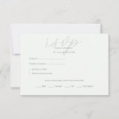 モダンSage Green QRコードイニシャル結婚 出欠カード (正面)