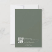 モダンSage Green QRコードイニシャル結婚 出欠カード (裏面)