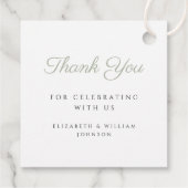 モダンSage Green Scriptフォトバプテスマ フェイバータグ (裏面)