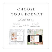 モダンSage Green Script Cross Photo Baptism 招待状