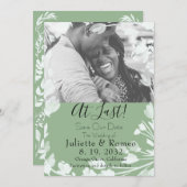 モダンSage Green Velumフローラ写真 セーブザデート (正面/裏面)