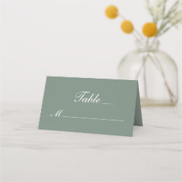 モダンSage Green Whiteスクリプ結婚ト プレイスカード