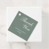 モダンSage Green White Script Minimalist結婚 フェイバータグ (インサイチュ)