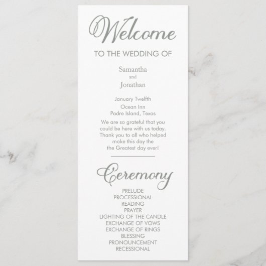 モダンSage Green Writhaph On White Program プログラム (正面)