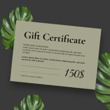 モダンSage Logo Business Gift Certificate