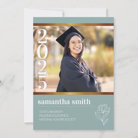 モダンSage Photo卒業 招待状 (裏面)